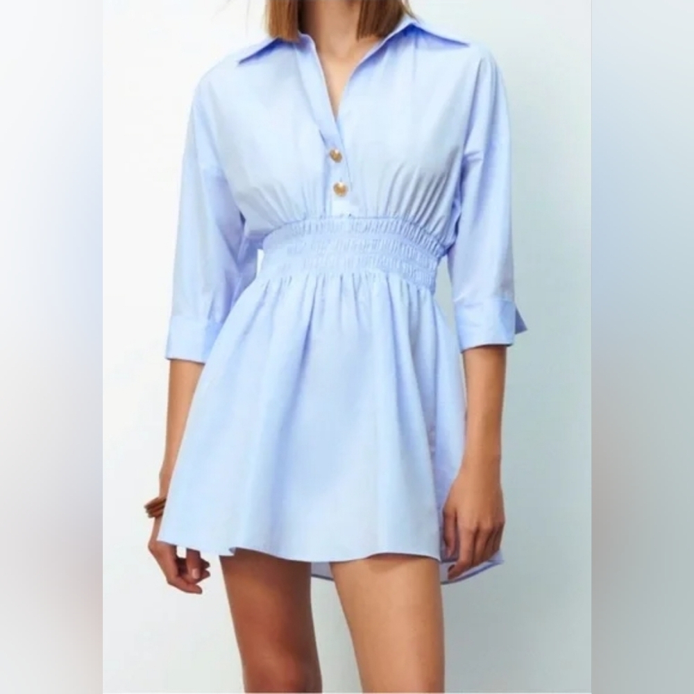 NWT River Island Flattering Light Blue Collared Dress Size 2